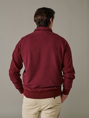 Aubin Harris Zip Neck Red Jumper - 2şəkildən 2 şəkil