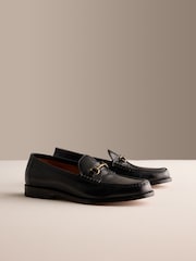 Black Signature Leather Sole Snaffle Loafers - Image 3 of 8