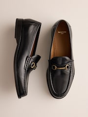 Black Signature Leather Sole Snaffle Loafers - Image 4 of 8