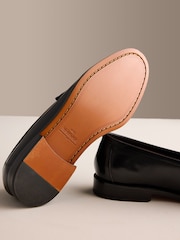 Black Signature Leather Sole Snaffle Loafers - Image 6 of 8