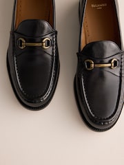 Black Signature Leather Sole Snaffle Loafers - Image 7 of 8