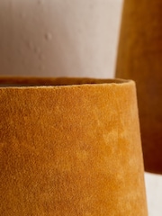 Nkuku Dark Ochre Batakha Velvet & Linen Lampshade - Image 4 of 7