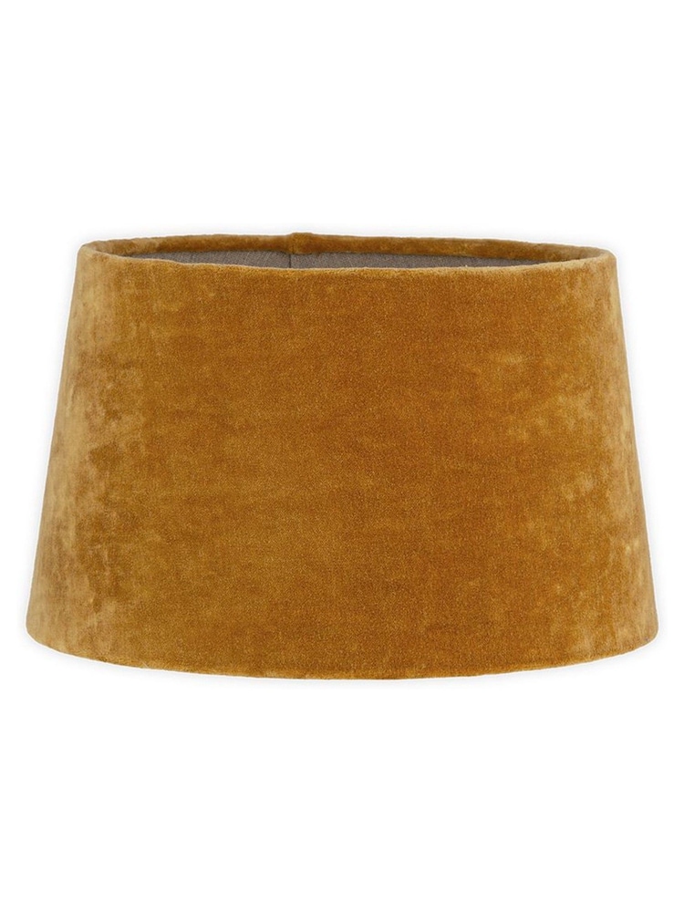Nkuku Dark Ochre Batakha Velvet & Linen Lampshade - Image 7 of 7