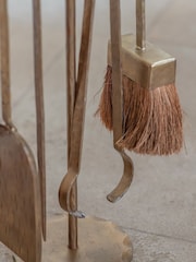 Nkuku Antique Brass Lowada Iron Fireside Tools - Image 3 of 5