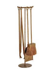 Nkuku Antique Brass Lowada Iron Fireside Tools - Image 5 of 5