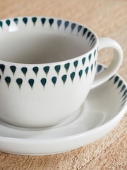 Nkuku Cream  Juniper Juniper Drop Cup & Saucer - Image 2 of 3