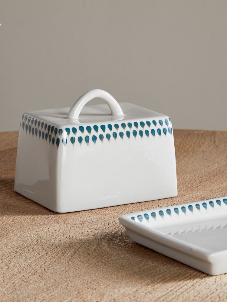 Nkuku Cream Juniper Drop Butter Dish - Image 2 of 5 Nkuku Cream Juniper Drop Butter Dish - Image 2 of 5