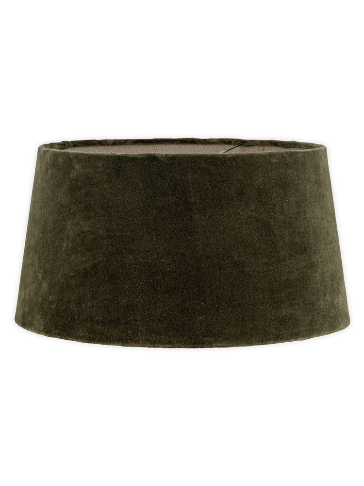 Nkuku Moss Green Mendai Velvet & Linen Large Lampshade - Image 6 of 6 Nkuku Moss Green Mendai Velvet & Linen Large Lampshade - Image 6 of 6