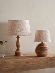 Nkuku Off White Sakiti BouclÃ© Lampshade - Image 1 of 4