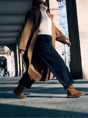 Dark Tea Brown - Birkenstock Uppsala Zip Up Shearling Lined Suede Boots - Slika 3 iz 6