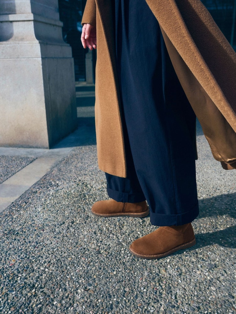 Dark Tea Brown - Birkenstock Uppsala Zip Up Shearling Lined Suede Boots - Slika 6 iz 6