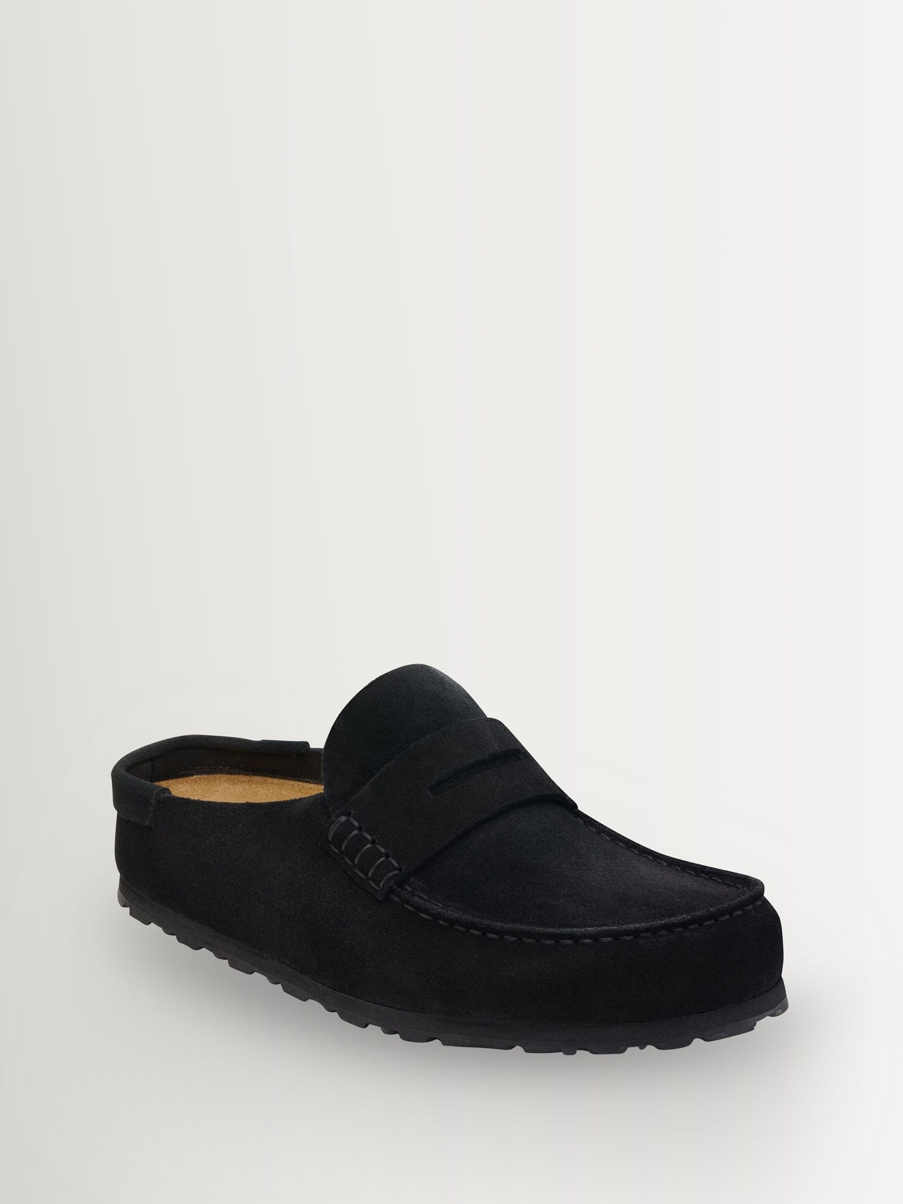 Buy Birkenstock Black Naples Wrapped Suede Backless Loafers  display picture 1