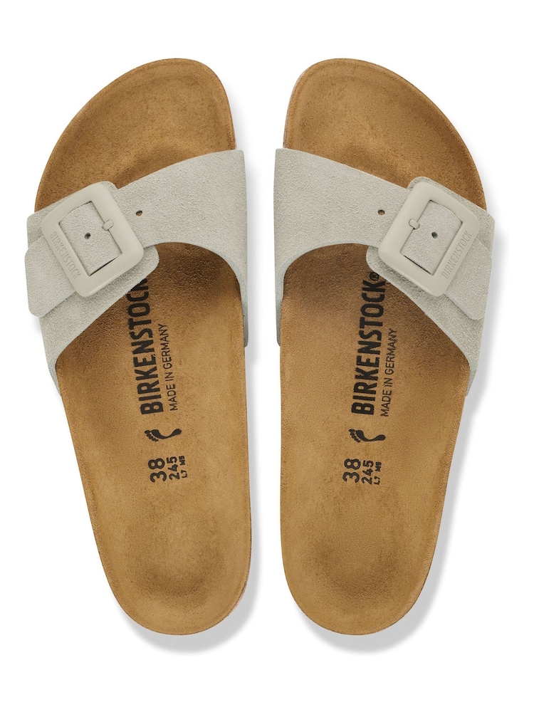 Birkenstock Grey Madrid Cushion Buckle Suede Sandals - Image 3 of 3 Birkenstock Grey Madrid Cushion Buckle Suede Sandals - Image 3 of 3