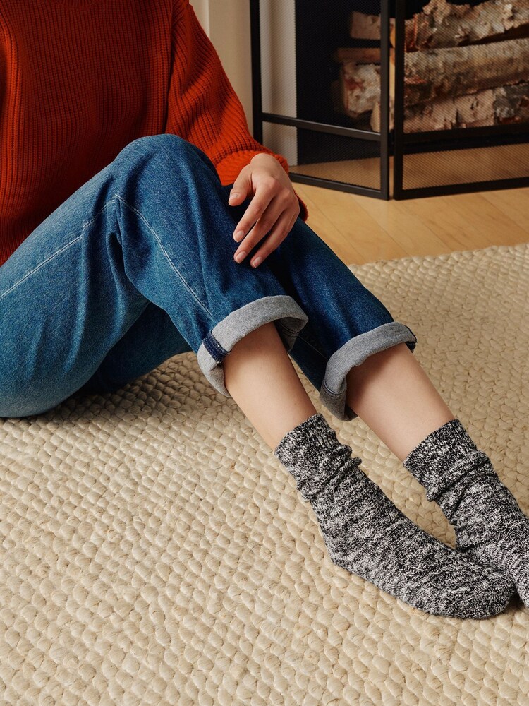 Birkenstock Black Cotton Slub Socks - Image 1 of 3 Birkenstock Black Cotton Slub Socks - Image 1 of 3