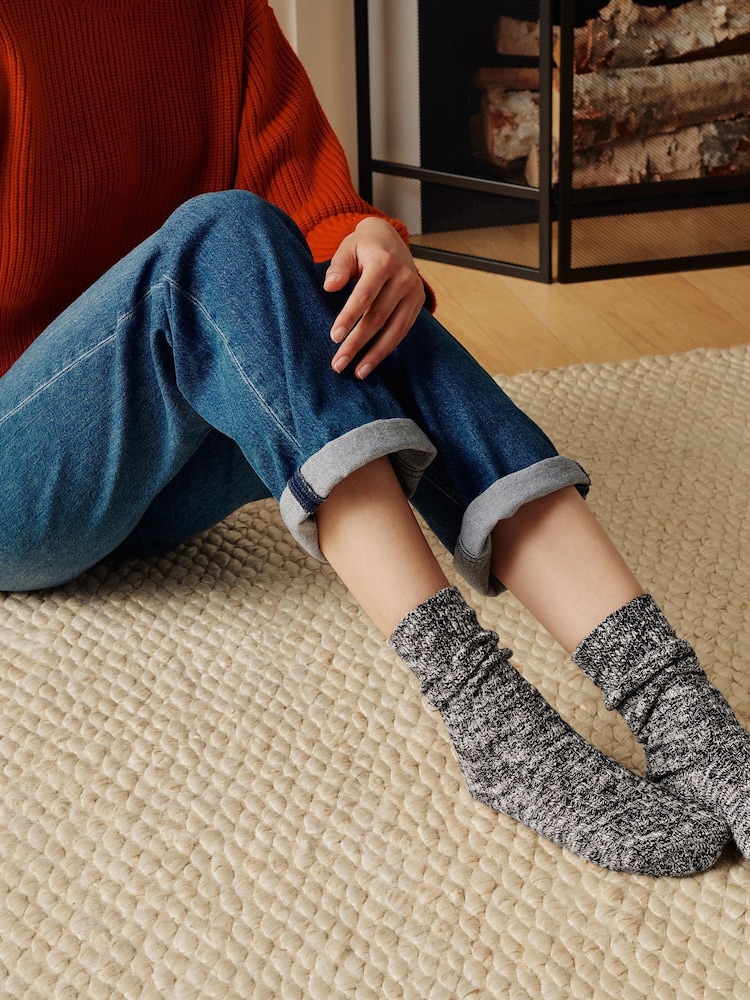 Birkenstock Black Cotton Slub Socks - Image 2 of 3 Birkenstock Black Cotton Slub Socks - Image 2 of 3