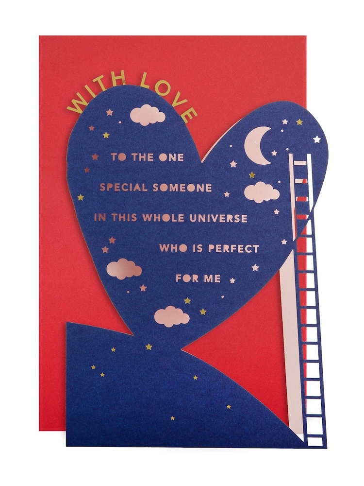 Hallmark Blue One Special Someone Moon & Stars Valentine's Card - Image 2 of 4