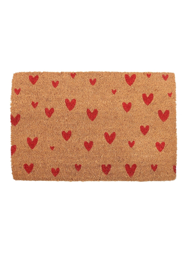 Something Different Brown Natural Red Love Heart Doormat - Image 2 of 4