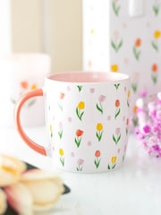 Something Different Pink Tulip Print Mug - Image 1 of 5