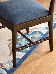 Nina Campbell Set of 2 Clabon Indigo Blue Aubin Dining Chairs - Image 3 of 7