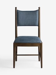 Nina Campbell Set of 2 Clabon Indigo Blue Aubin Dining Chairs - Image 4 of 7