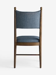 Nina Campbell Set of 2 Clabon Indigo Blue Aubin Dining Chairs - Image 7 of 7