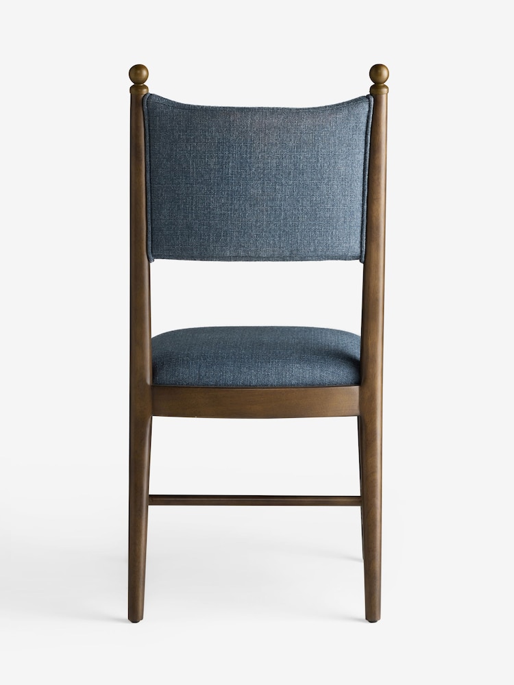 Nina Campbell Set of 2 Clabon Indigo Blue Aubin Dining Chairs - Image 7 of 7