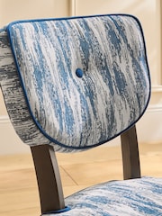 Nina Campbell Set of 2 Rowan Ikat Denim Blue Ashburn Dining Chairs - Image 3 of 7
