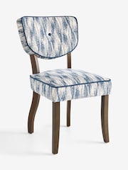 Nina Campbell Set of 2 Rowan Ikat Denim Blue Ashburn Dining Chairs - Image 5 of 7