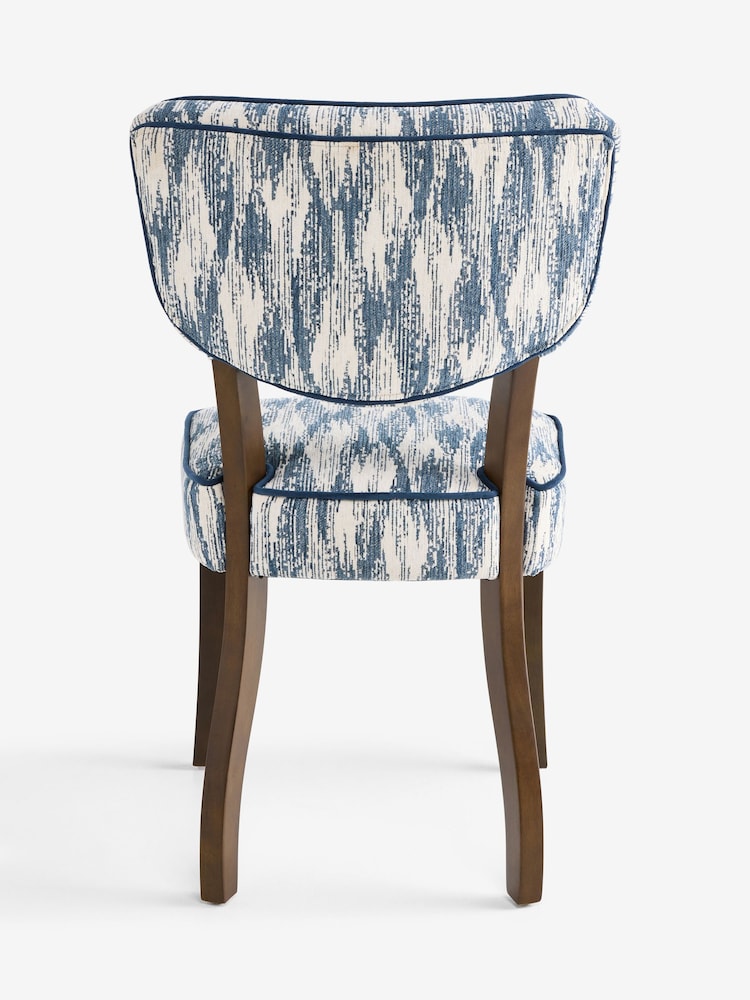 Nina Campbell Set of 2 Rowan Ikat Denim Blue Ashburn Dining Chairs - Image 7 of 7 Nina Campbell Set of 2 Rowan Ikat Denim Blue Ashburn Dining Chairs - Image 7 of 7