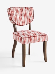 Nina Campbell Set of 2 Rowan Ikat Wine Red Ashburn Dining Chairs - Image 5 of 7