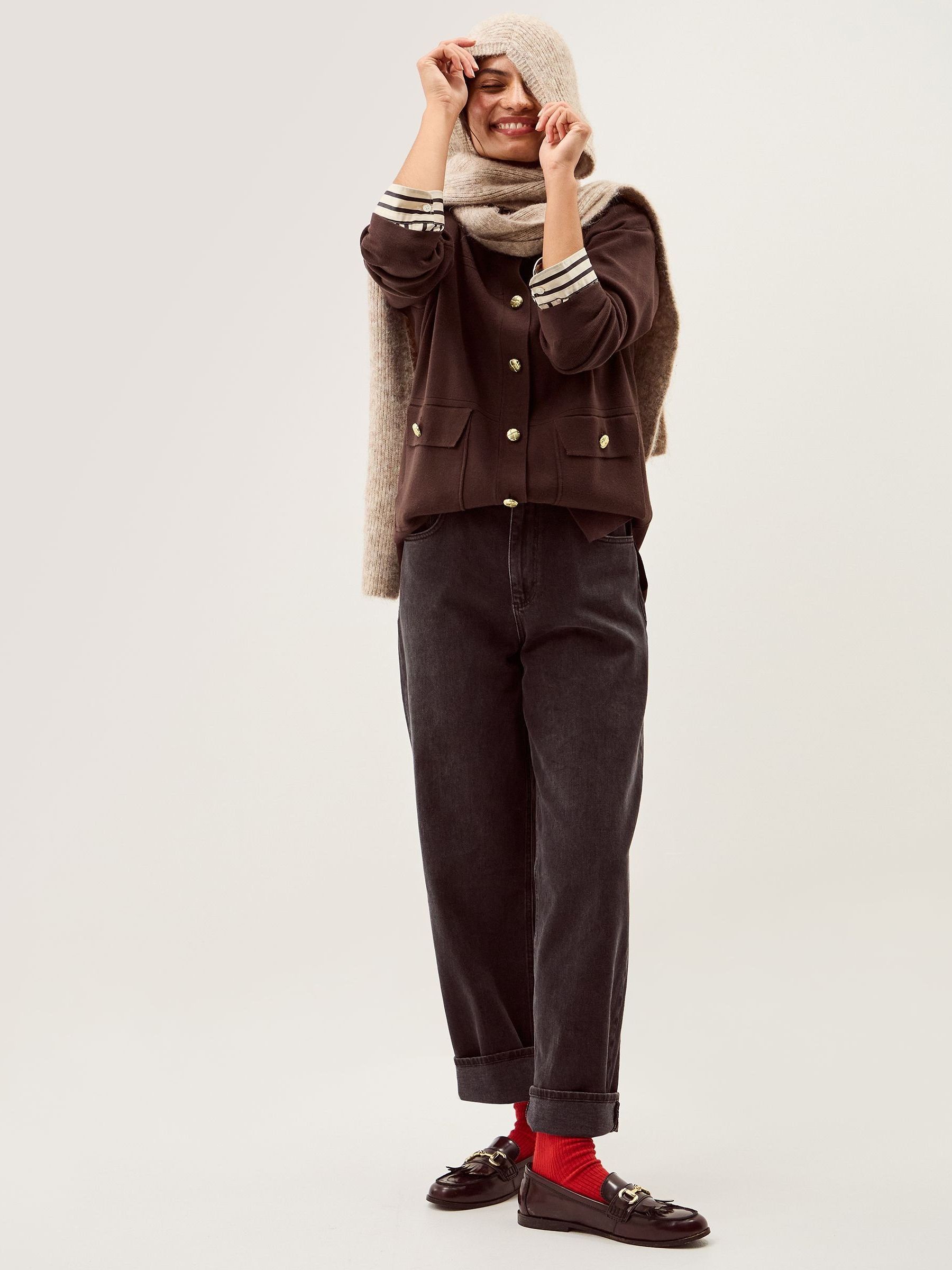 Buy Monsoon Brown Nina Button Knit Jacket from the Next UK online shop