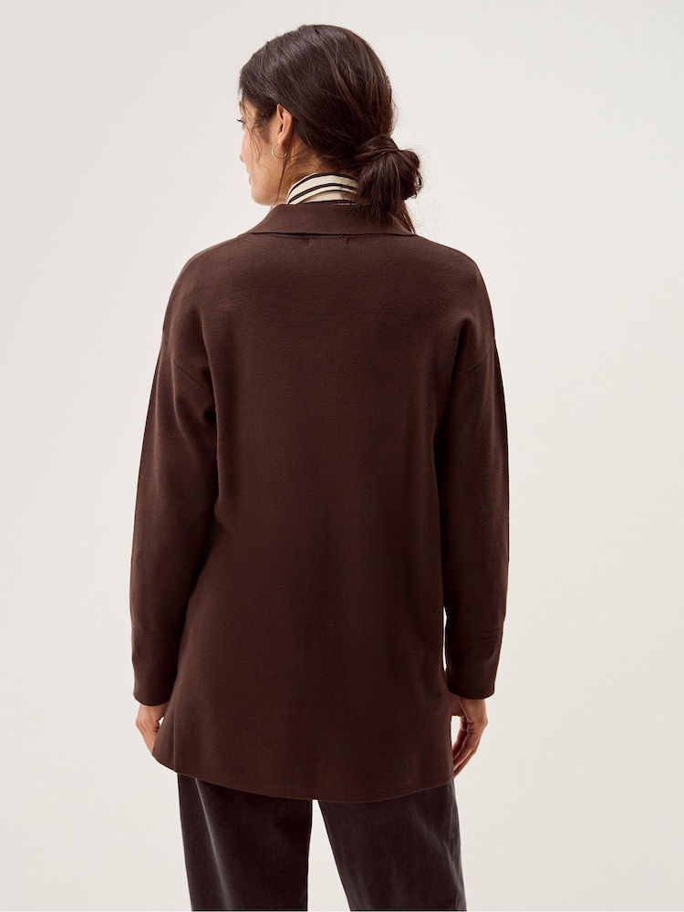 Monsoon Brown Nina Button Knit Jacket - Image 2 of 4