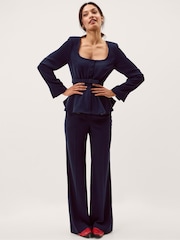 Monsoon Blue Erin Belted Peplum Jacket - Image 1 of 5