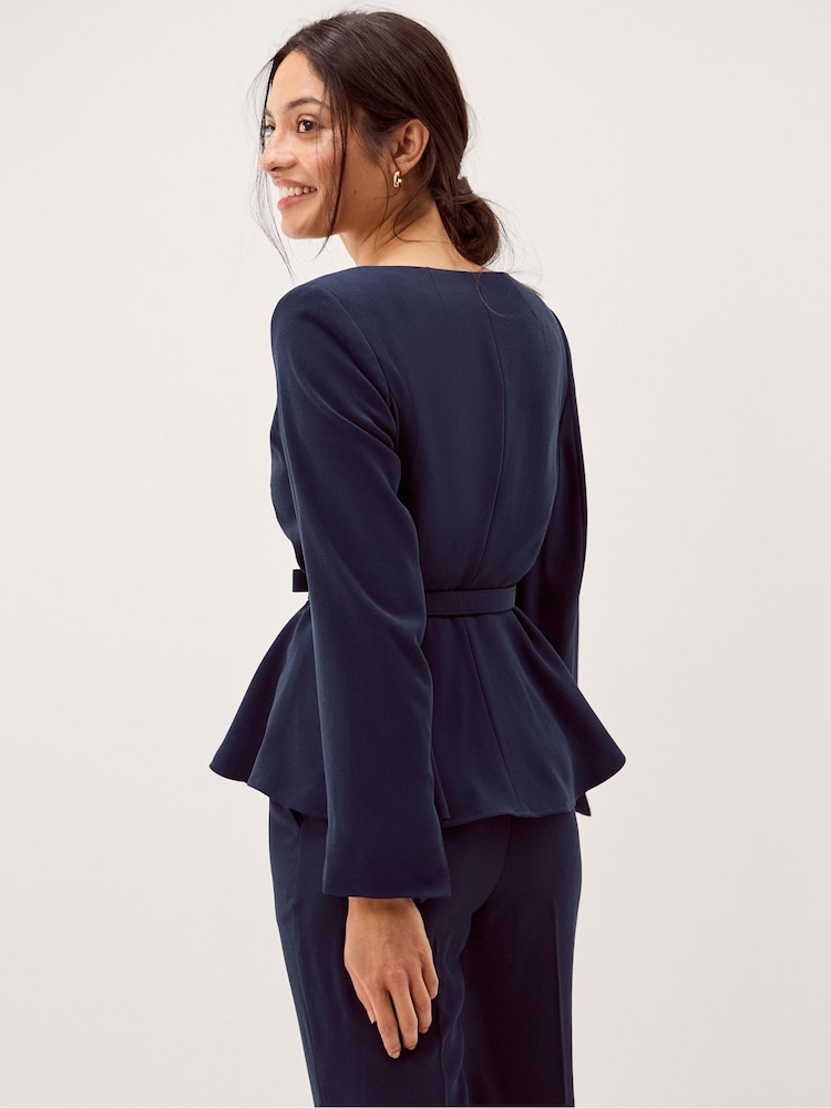 Monsoon Blue Erin Belted Peplum Jacket - Image 2 of 5