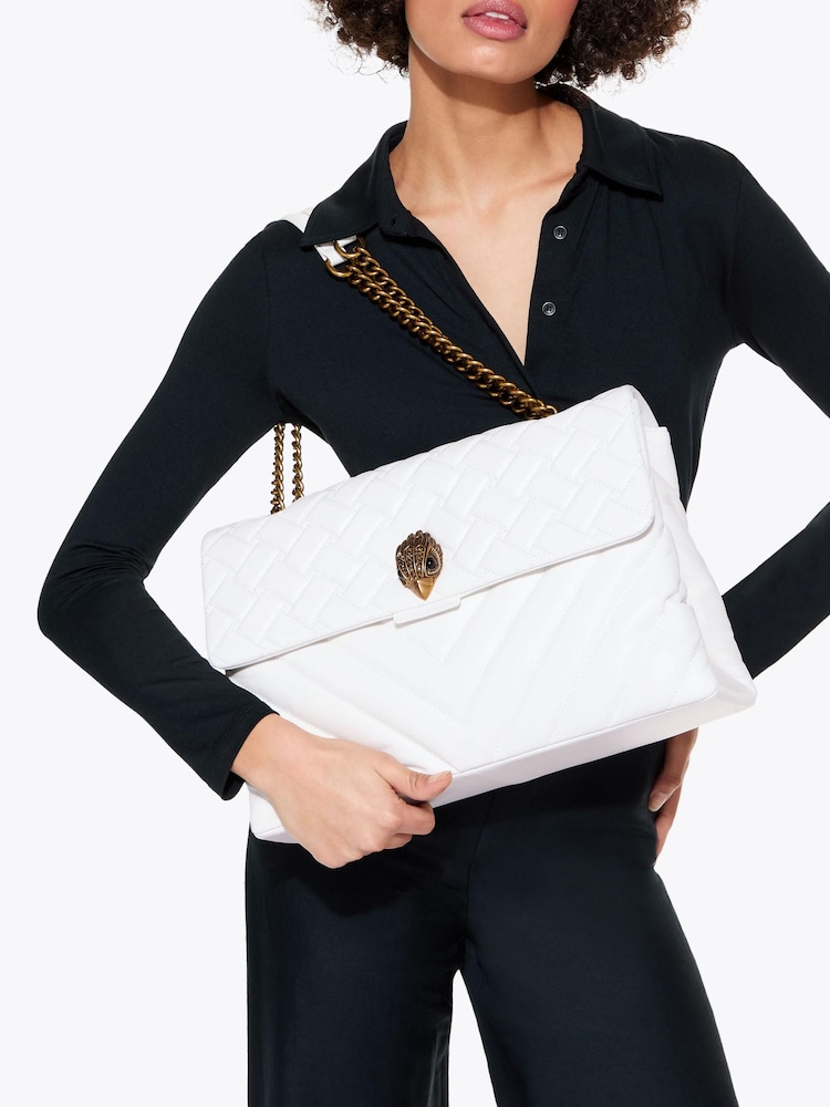 Kurt Geiger London White Leather Xxl Kensington Bag - Image 1 of 5 Kurt Geiger London White Leather Xxl Kensington Bag - Image 1 of 5