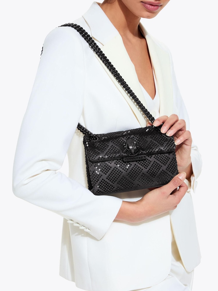 Kurt Geiger London Black Fabric Mini Kensington Bag - Image 5 of 5