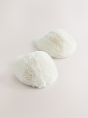 Blanco - Pantuflas voluminosas de piel sintética - Imagen 1 de 5