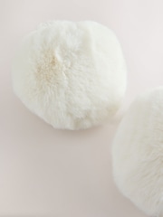 Blanco - Pantuflas voluminosas de piel sintética - Imagen 3 de 5