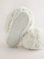 Blanco - Pantuflas voluminosas de piel sintética - Imagen 5 de 5