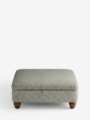 Nina Campbell Lattice Geo Sage Green Mason Square Ottoman - Image 5 of 8