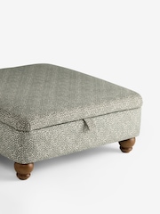 Nina Campbell Lattice Geo Sage Green Mason Square Ottoman - Image 7 of 8