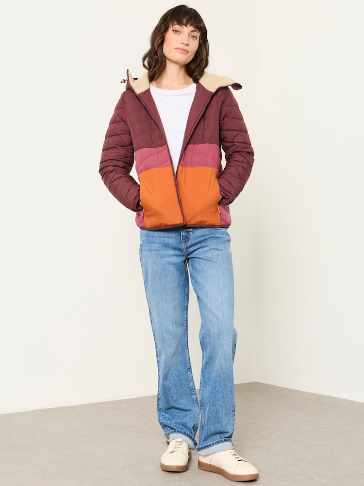 FatFace Erica Purple Colourblock Puffer Jacket - Image 2 of 7 FatFace Erica Purple Colourblock Puffer Jacket - Image 2 of 7