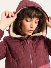 FatFace Erica Purple Colourblock Puffer Jacket - Image 4 of 7