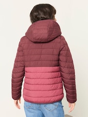FatFace Erica Purple Colourblock Puffer Jacket - Image 5 of 7