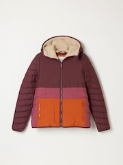 FatFace Erica Purple Colourblock Puffer Jacket - Image 7 of 7