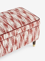 Nina Campbell Rowan Ikat Wine Red Rosebury Storage Ottoman Bench - Image 5 of 8