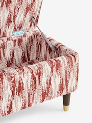 Nina Campbell Rowan Ikat Wine Red Rosebury Storage Ottoman Bench - Image 8 of 8