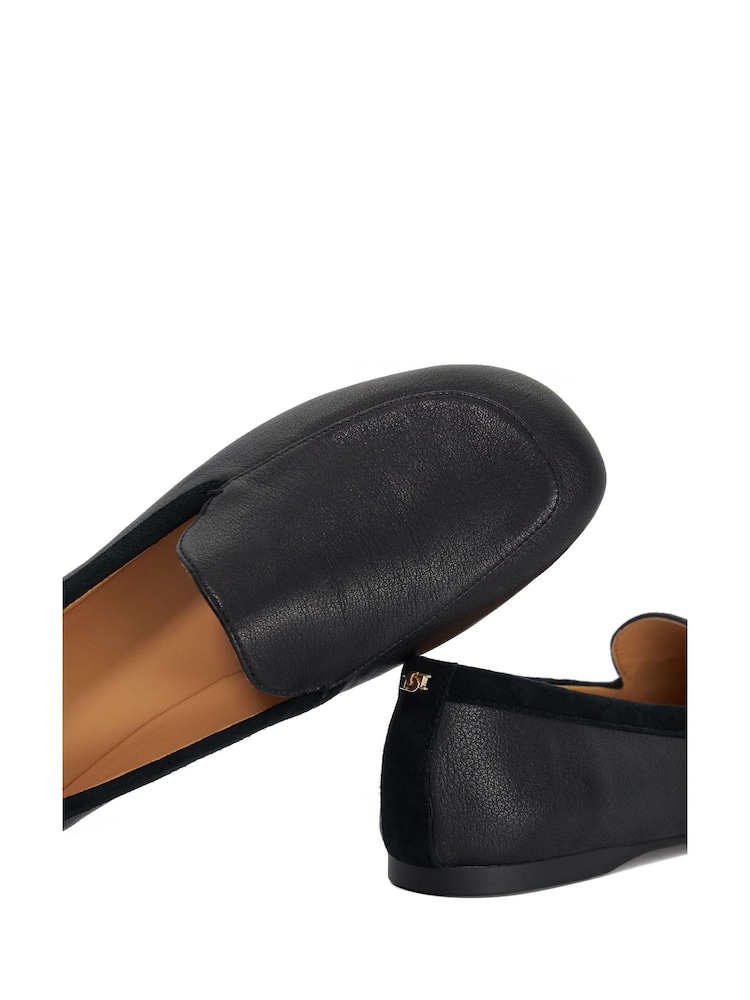 Dune London Black Gosette Loafer Shoes - Image 5 of 5