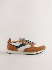 中性色 - self. Mixed Material Panel Lace Up Trainers - 图片5 / 8