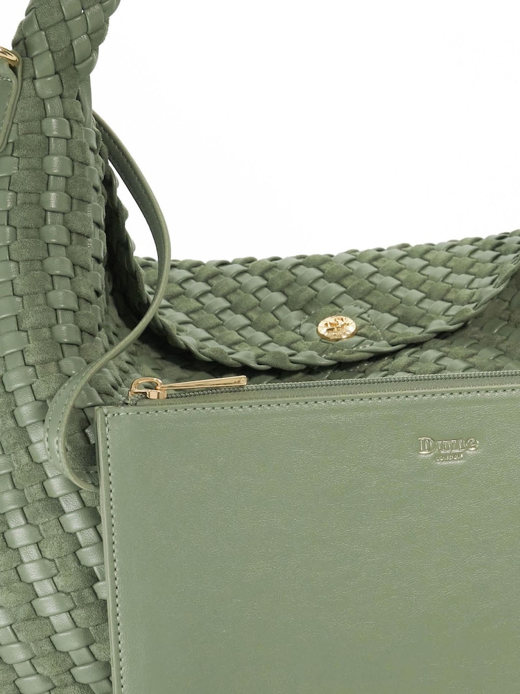 Dune London Green Deliberate Large Woven Slouch Bag - Image 7 of 7 Dune London Green Deliberate Large Woven Slouch Bag - Image 7 of 7